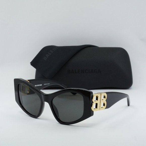 FINAL PRICE NEW BALENCIAGA BB0287S 001 BLACK GREY SUNGLASSES - Picture 1 of 11